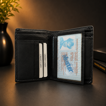Full Grain Black Leather Wallet