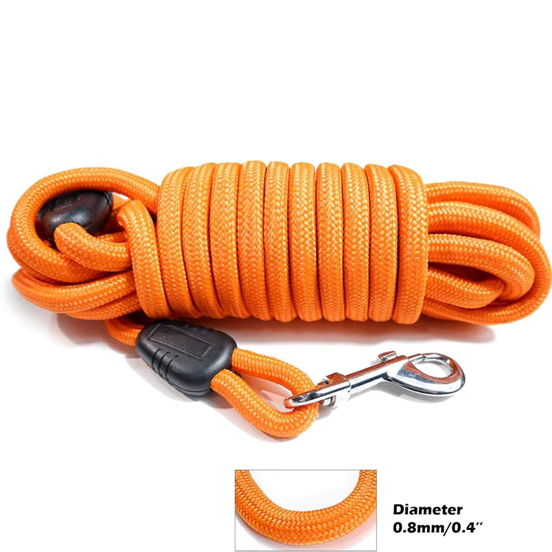 5M 10M 15M Dog Training Lead Heavy Duty Nylon Recall Leash for Large Dogs