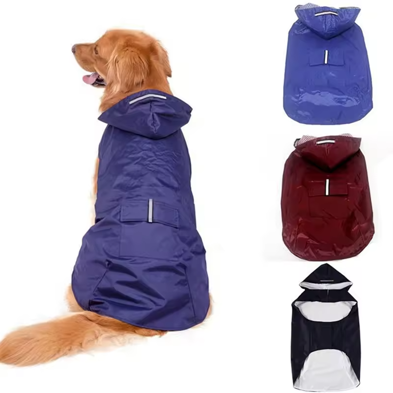 Waterproof Dog Raincoat Reflective Hooded Jacket Rain Poncho All Sizes Dogs