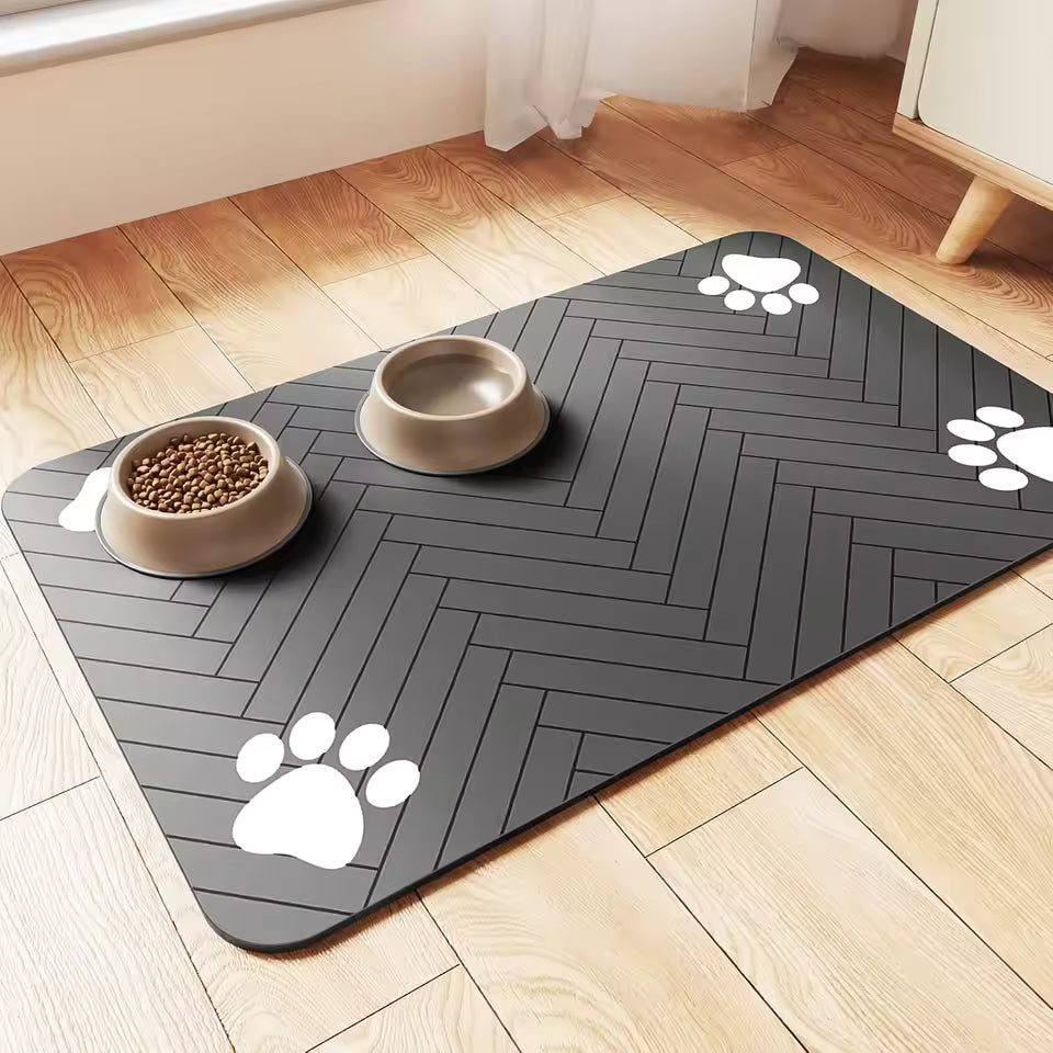 Pet Feeding Mat Absorbent Waterproof Dog and Cat Food Water Bowl Placemat
