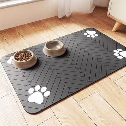 Pet Feeding Mat Absorbent Waterproof Dog and Cat Food Water Bowl Placemat