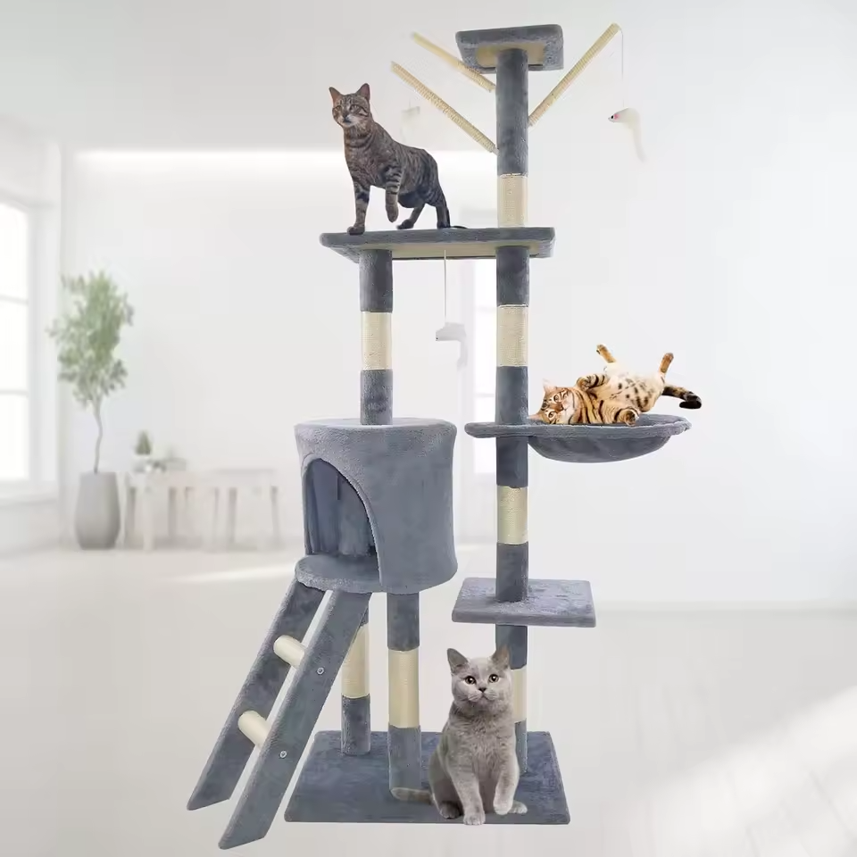 140cm Cat Tree Tower Large Scratching Post Condo for Indoor Cats Stable