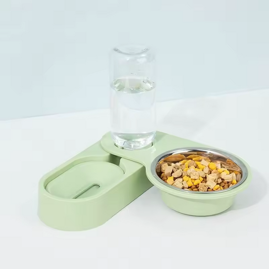2 in 1 Rotating Pet Bowl Cat and Dog Feeder Non Slip Elevated Feeding Bowl