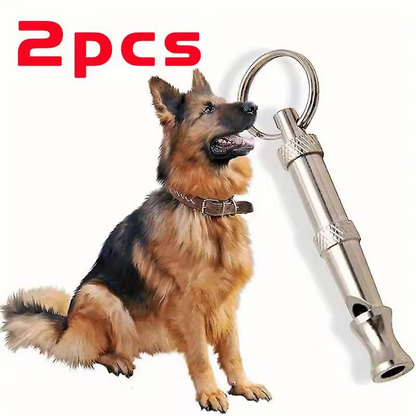 1/2PCS Adjustable Dog Whistle Anti Bark Training Recall with Keyring
