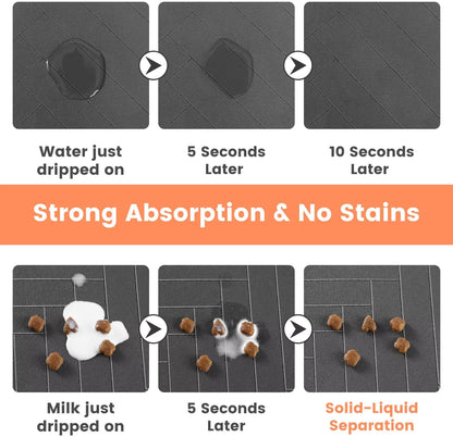 Pet Feeding Mat Absorbent Waterproof Dog and Cat Food Water Bowl Placemat