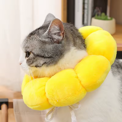 Sunflower Pet Recovery Collar Soft Anti Lick Adjustable Dog Cat Cone Collar