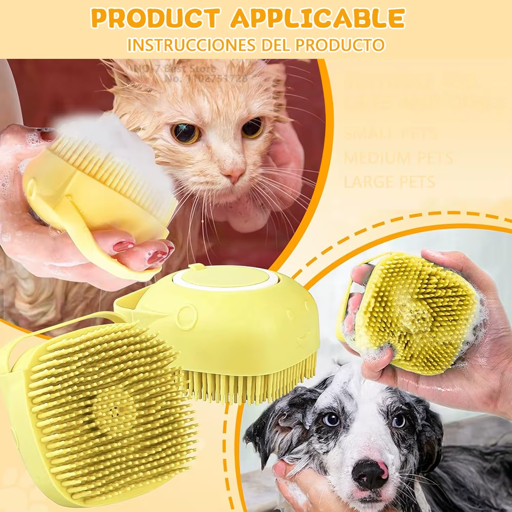 Pet Bath Glove Dog and Cat Silicone Brush Grooming Massage Cleaning Tool