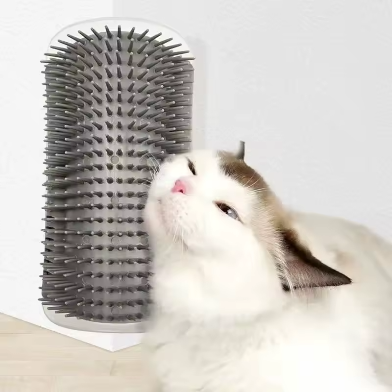 Cat Corner Groomer Self Cleaning Brush Hair Remover Scratcher