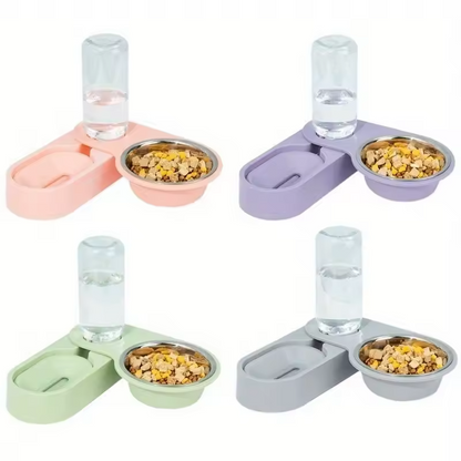 2 in 1 Rotating Pet Bowl Cat and Dog Feeder Non Slip Elevated Feeding Bowl
