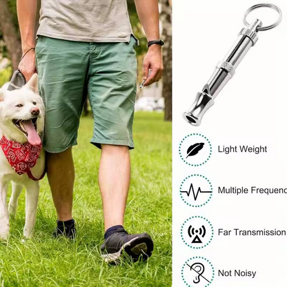 1/2PCS Adjustable Dog Whistle Anti Bark Training Recall with Keyring