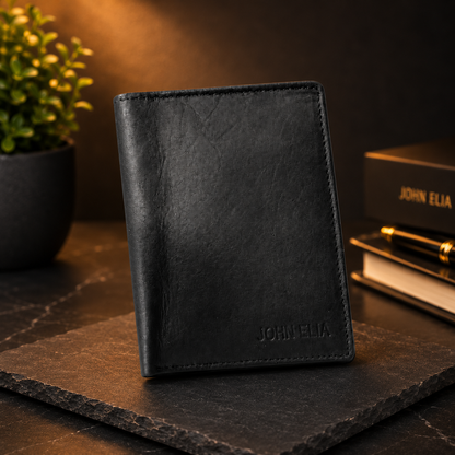 Full Grain Black Leather Wallet