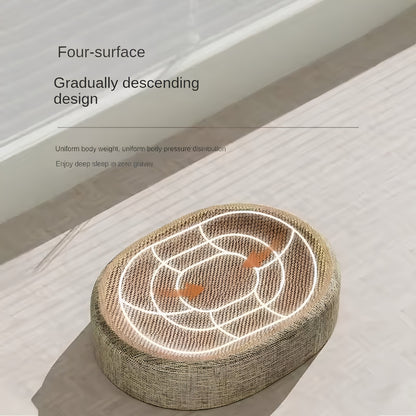2in1 Cat Scratcher Bed Sisal Oval Cat Nest Claw Grinding Furniture Saver
