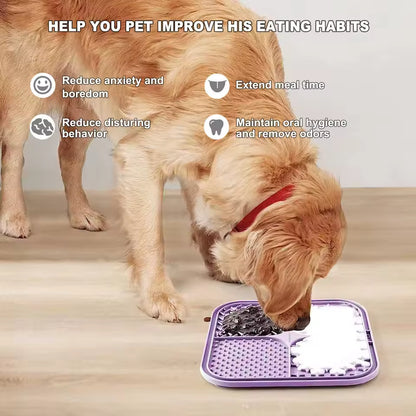 Silicone Pet Lick Mat Slow Feeder Suction Cup Anti Choking Dog and Cat Feeding Mat
