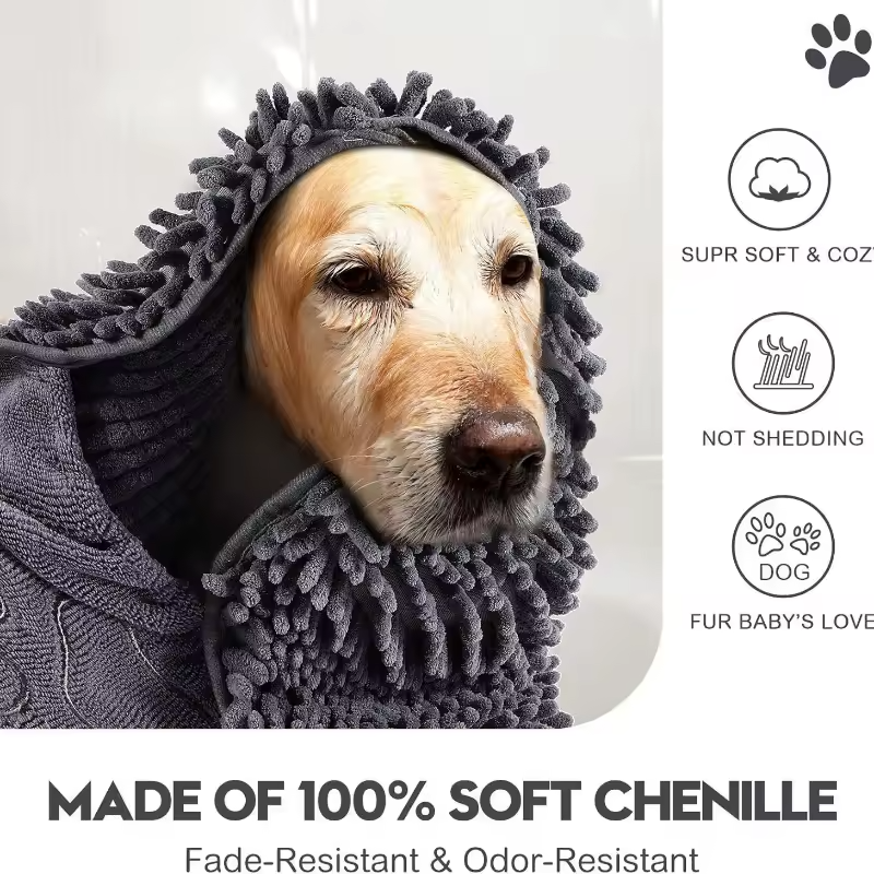 Super Absorbent Pet Towel Quick Dry Dog Cat Bath Towel Soft Drying Robe