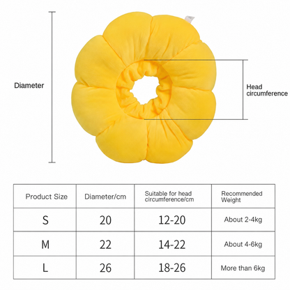 Sunflower Pet Recovery Collar Soft Anti Lick Adjustable Dog Cat Cone Collar