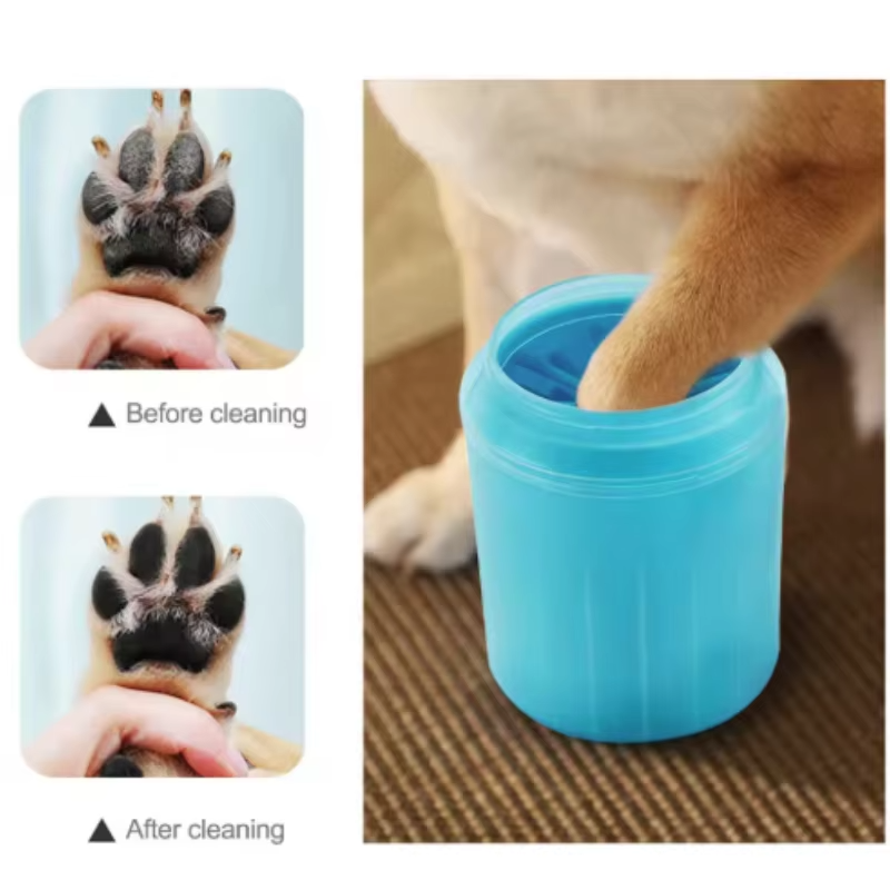 Dog paw cleaner cup, silicone brush, portable foot cleaner