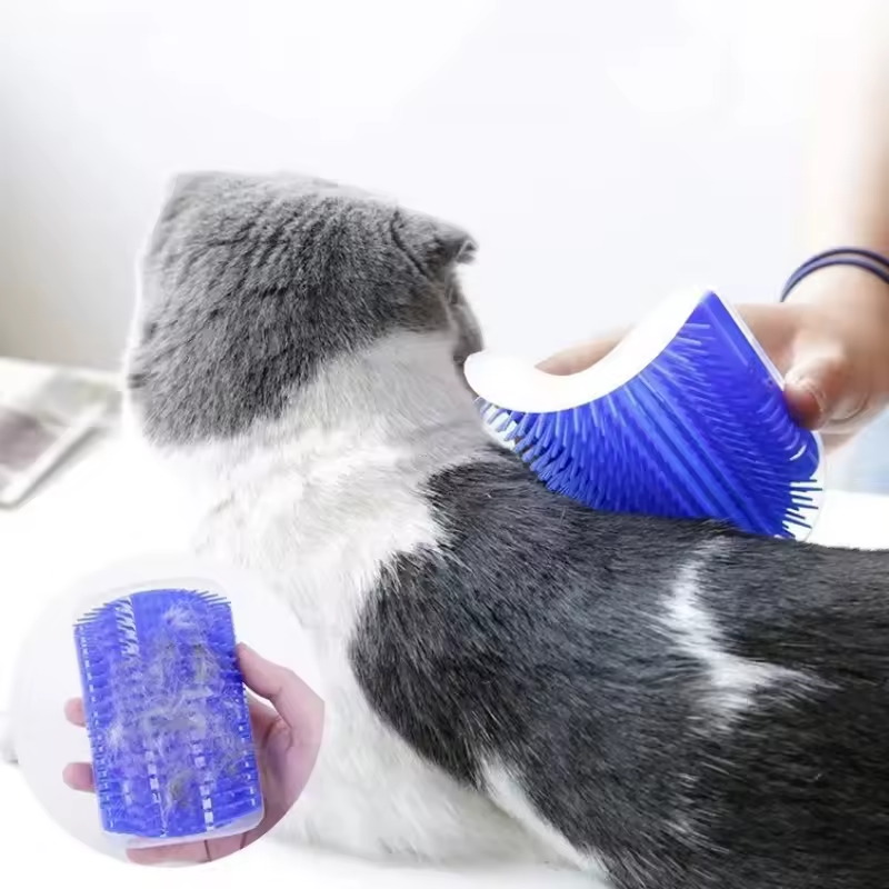 Cat Corner Groomer Self Cleaning Brush Hair Remover Scratcher