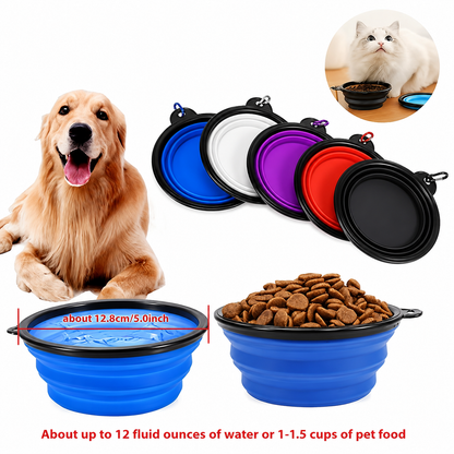 Collapsible Pet Bowl Silicone Dog Cat Travel Food Water Bowl Portable Outdoor