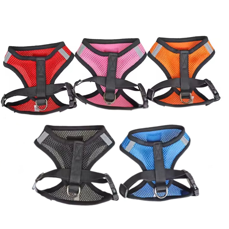 Dog and Cat Harness with Lead Adjustable Mesh Reflective Vest Small Pet
