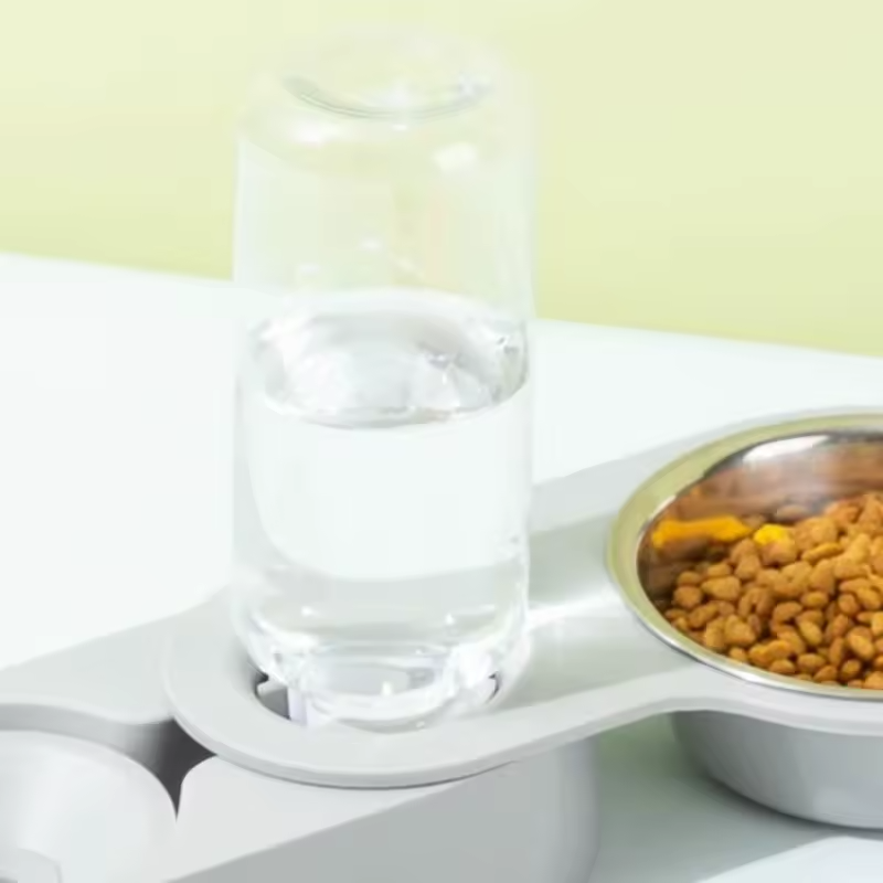 2 in 1 Rotating Pet Bowl Cat and Dog Feeder Non Slip Elevated Feeding Bowl