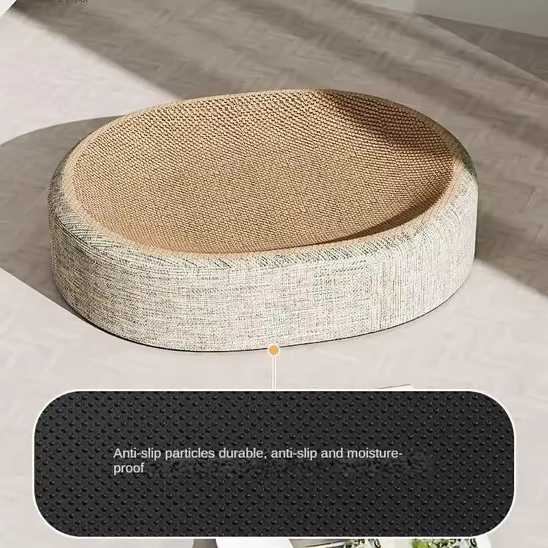 2in1 Cat Scratcher Bed Sisal Oval Cat Nest Claw Grinding Furniture Saver
