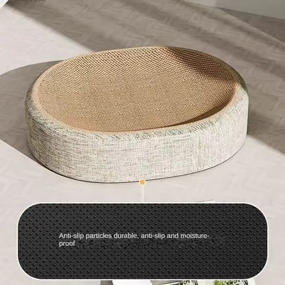 2in1 Cat Scratcher Bed Sisal Oval Cat Nest Claw Grinding Furniture Saver