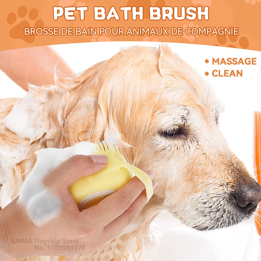 Pet Bath Glove Dog and Cat Silicone Brush Grooming Massage Cleaning Tool