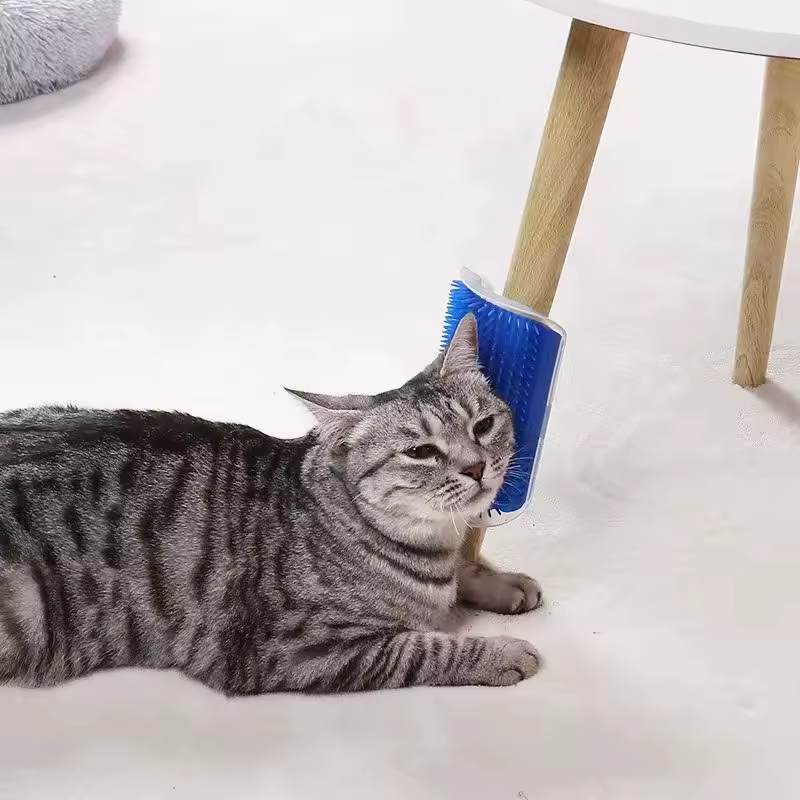 Cat Corner Groomer Self Cleaning Brush Hair Remover Scratcher