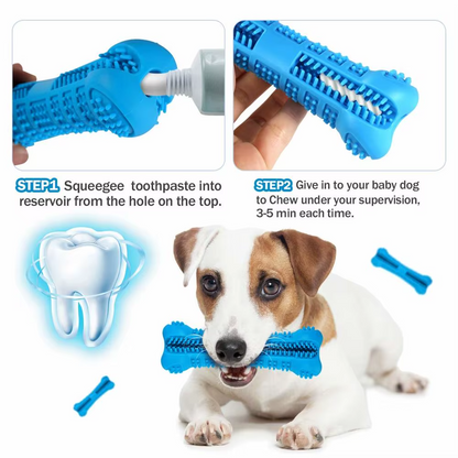 Dog Toothbrush Stick 360° Rubber Chew Toy Teeth Cleaning Small Dogs