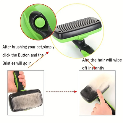 Self Cleaning Pet Grooming Brush Dog and Cat Shedding Hair Remover Comb