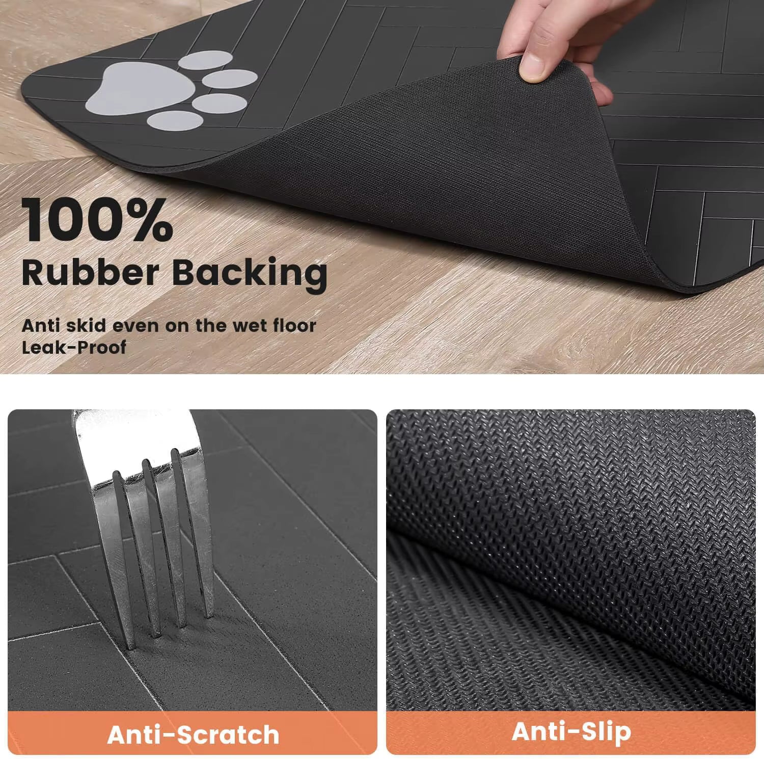 Pet Feeding Mat Absorbent Waterproof Dog and Cat Food Water Bowl Placemat