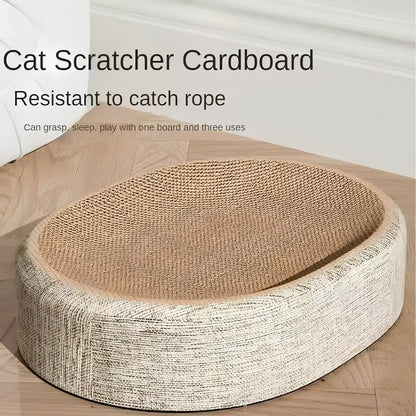 2in1 Cat Scratcher Bed Sisal Oval Cat Nest Claw Grinding Furniture Saver