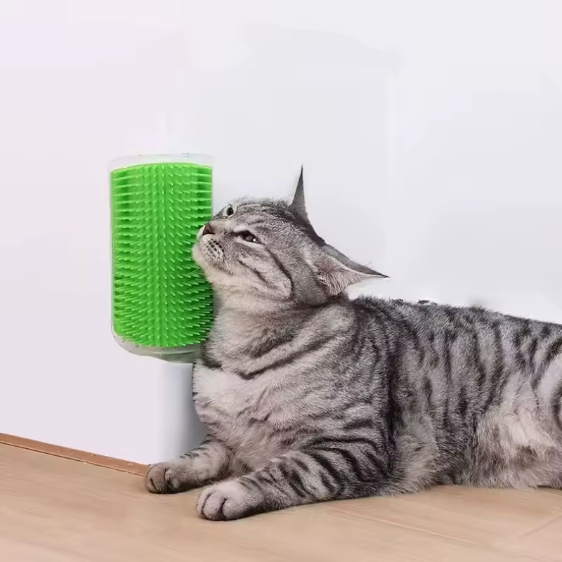 Cat Corner Groomer Self Cleaning Brush Hair Remover Scratcher