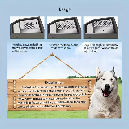 Car Window Pet Guard Ventilation Safety Grill for Dogs Cars SUVs Trucks