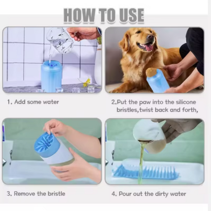 Dog paw cleaner cup, silicone brush, portable foot cleaner