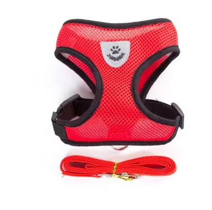 Dog and Cat Harness with Lead Adjustable Mesh Reflective Vest Small Pet