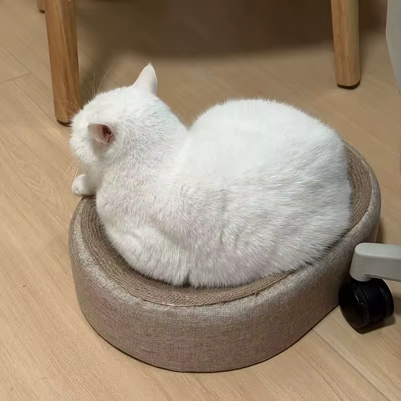 2in1 Cat Scratcher Bed Sisal Oval Cat Nest Claw Grinding Furniture Saver