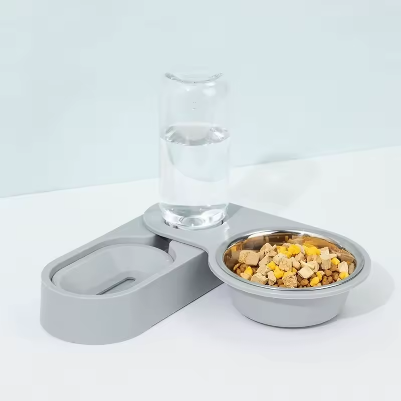 2 in 1 Rotating Pet Bowl Cat and Dog Feeder Non Slip Elevated Feeding Bowl