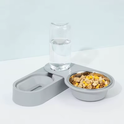 2 in 1 Rotating Pet Bowl Cat and Dog Feeder Non Slip Elevated Feeding Bowl
