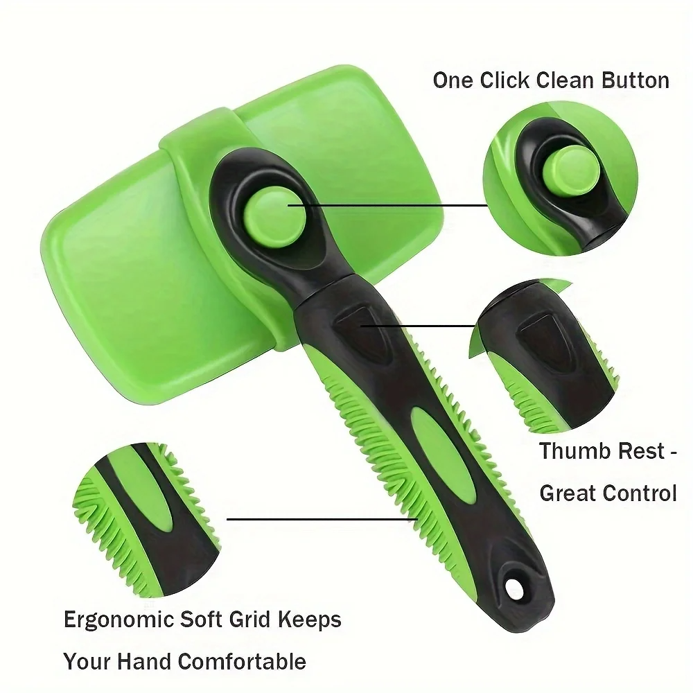 Self Cleaning Pet Grooming Brush Dog and Cat Shedding Hair Remover Comb