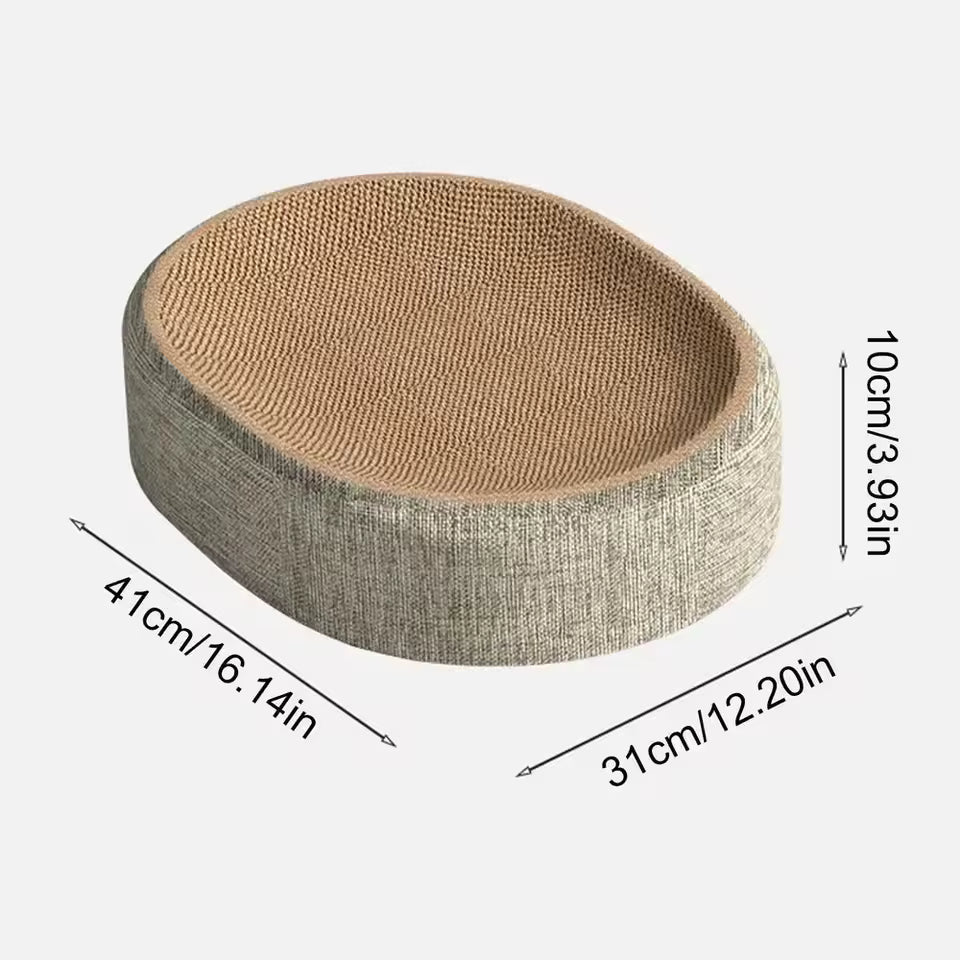 2in1 Cat Scratcher Bed Sisal Oval Cat Nest Claw Grinding Furniture Saver