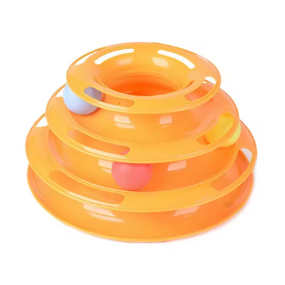 4 Tier Cat Toy Tower Track Ball Interactive Puzzle Roller Cat Toy