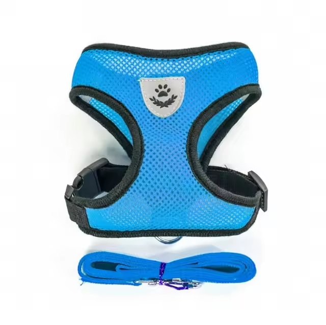 Dog and Cat Harness with Lead Adjustable Mesh Reflective Vest Small Pet