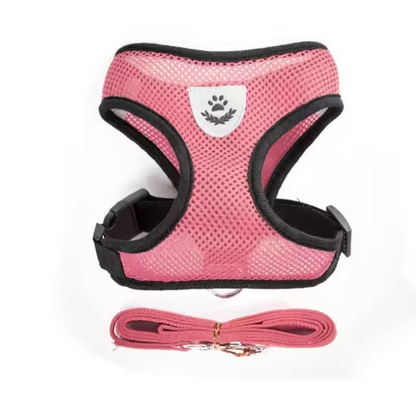 Dog and Cat Harness with Lead Adjustable Mesh Reflective Vest Small Pet