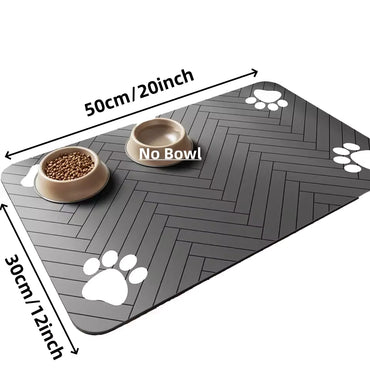 Pet Feeding Mat Absorbent Waterproof Dog and Cat Food Water Bowl Placemat