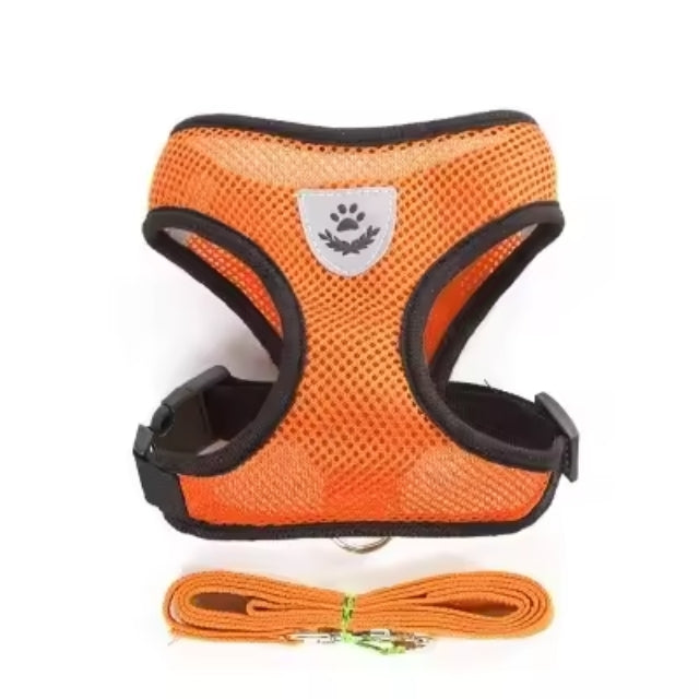 Dog and Cat Harness with Lead Adjustable Mesh Reflective Vest Small Pet