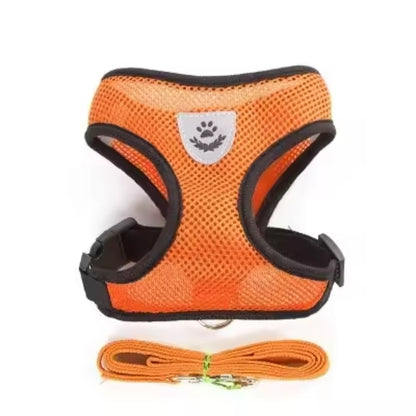 Dog and Cat Harness with Lead Adjustable Mesh Reflective Vest Small Pet