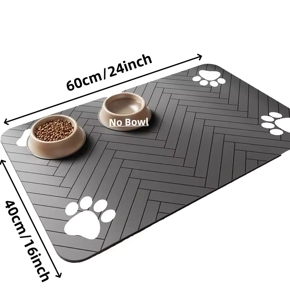 Pet Feeding Mat Absorbent Waterproof Dog and Cat Food Water Bowl Placemat