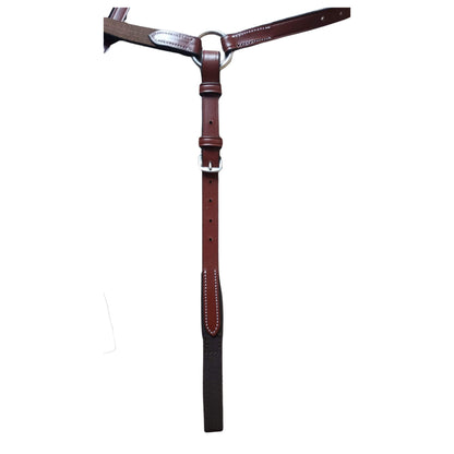 Brown Leather Horse Breastplate – Padded Adjustable Breast Collar - Youshaelia