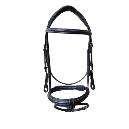 Black horse bridle on a white background